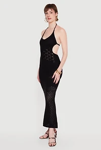 Crochet Tie Back Halter Dress