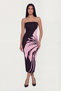 Floral Tube Maxi Sweater Dress