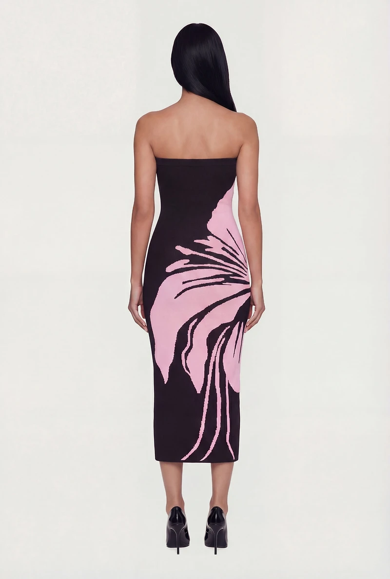 Floral Tube Maxi Sweater Dress