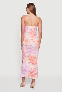 Floral Print Sleeveless Maxi Dress