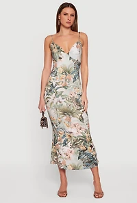 Floral V-Neck Cami Maxi Dress