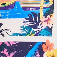 Tropical Print Side Slit Midi Dress