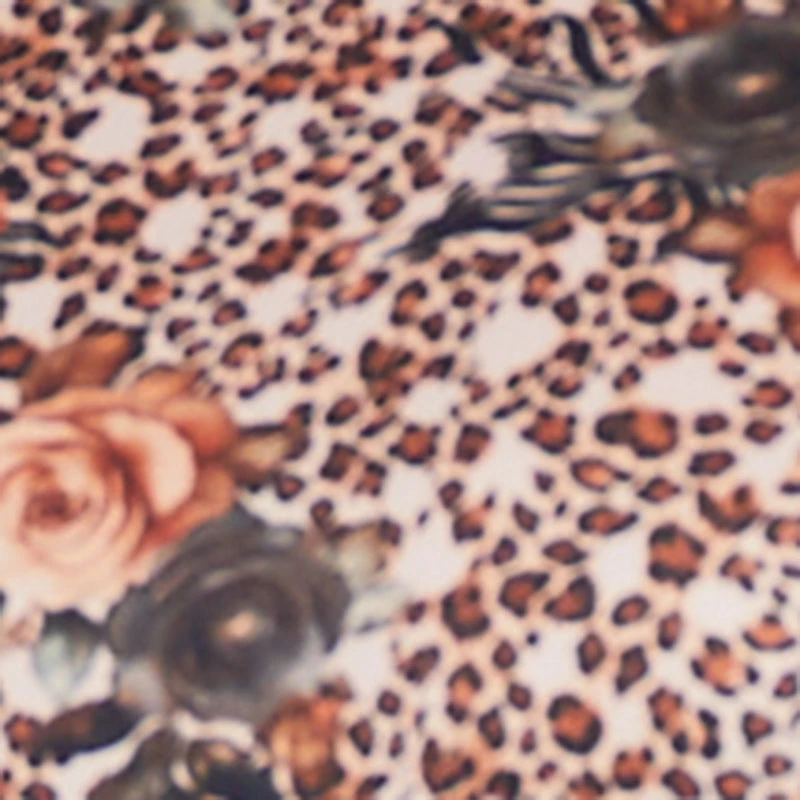 Floral Animal Print Side Slit Cut Out Detail Dress