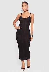 Cable Knit Scoop Neck Cami Maxi Dress