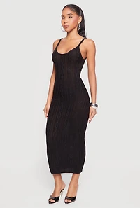 Cable Knit Scoop Neck Cami Maxi Dress