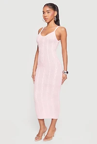 Cable Knit Scoop Neck Cami Maxi Dress
