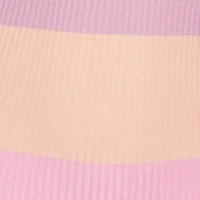 Color Block Rib Knit Mock Neck Sleeveless Midi Dress