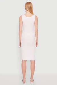 Ribbed Knit Scoop Neck Midi Dress