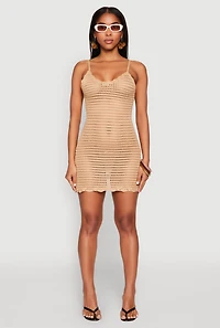 Crochet Scalloped Trim Cami Dress