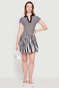 Striped Mini Polo Dress