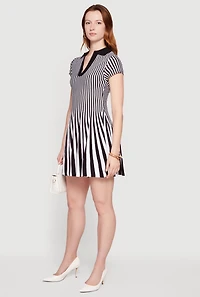 Striped Mini Polo Dress