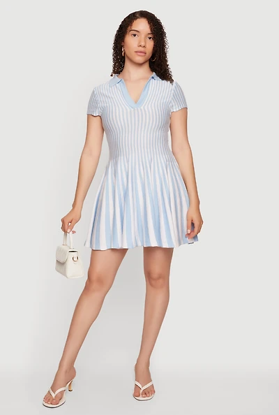 Striped Mini Polo Dress