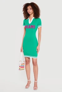 Miami Graphic Polo Sweater Dress