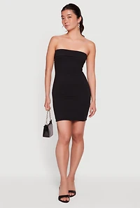 Fold Over Tube Mini Dress