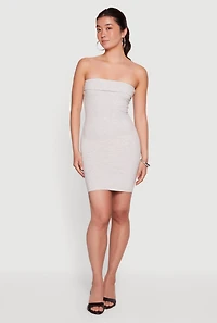 Fold Over Tube Mini Dress