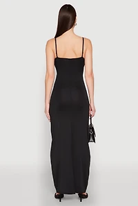 Womens Twist Front Cut Out Maxi Dress,