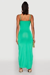 Womens Twist Front Cut Out Maxi Dress,