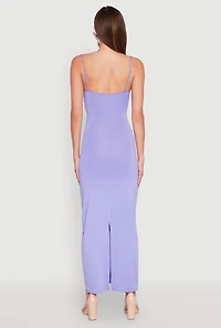 Womens Twist Front Cut Out Maxi Dress, Purple,