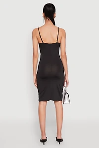 Womens Twist Front Cut Out Dress, Black, Size M