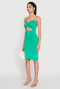 Womens Twist Front Cut Out Dress, L