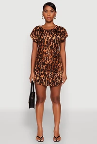 Leopard Print Shift Dress