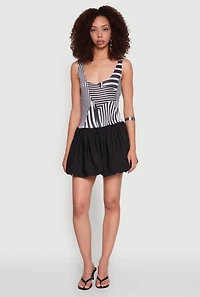 Womens Printed Pattern Bubble Hem Dress, Multi,