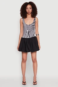 Womens Printed Pattern Bubble Hem Dress, Multi, Size S