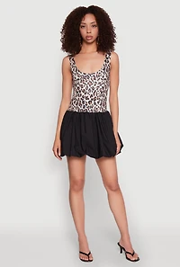 Womens Printed Pattern Bubble Hem Dress, Multi,