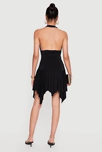 Ruched Halter Mini Dress