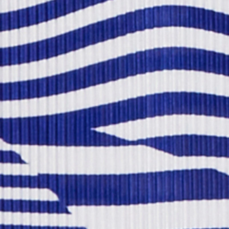 Plisse Abstract Stripe Plunge Metallic Detail Maxi Dress