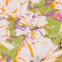 Floral Print Sleeveless Long Slip Dress with Open Tie Back