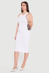 Solid Rib Knit Racerback Tank Dress