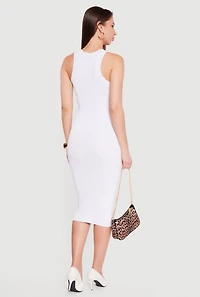 Solid Rib Knit Racerback Tank Dress