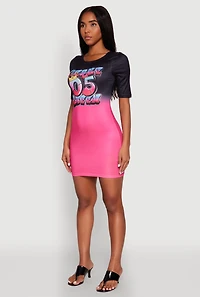 Womens Fierce 05 Queen T Shirt Dress, Multi, Size L