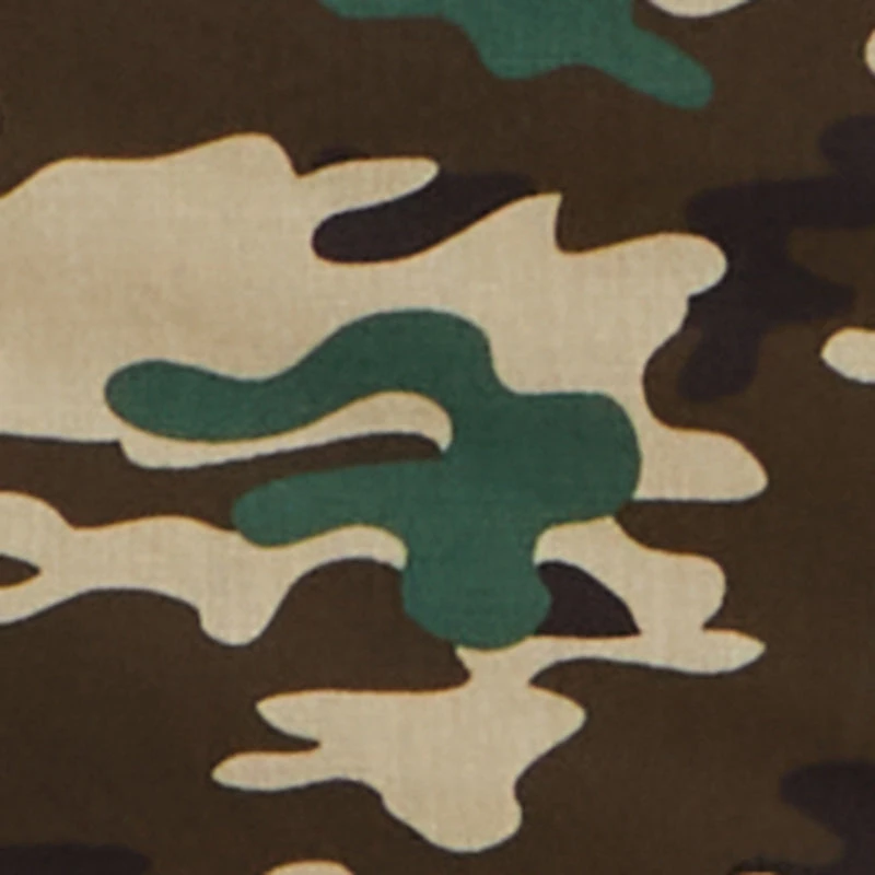 Camo Off The Shoulder Button Front Blouse