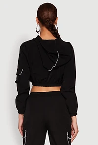 Reflective Trim Cropped Windbreaker