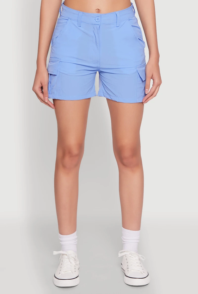 Womens Nylon Cargo Shorts,