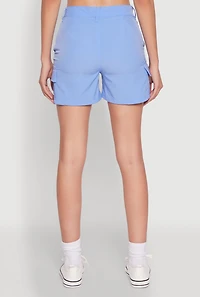 Womens Nylon Cargo Shorts, Blue, Size S