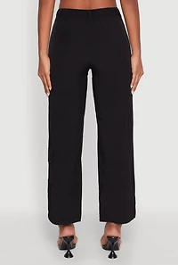 Womens High Waisted Nylon Cargo Pants, XL