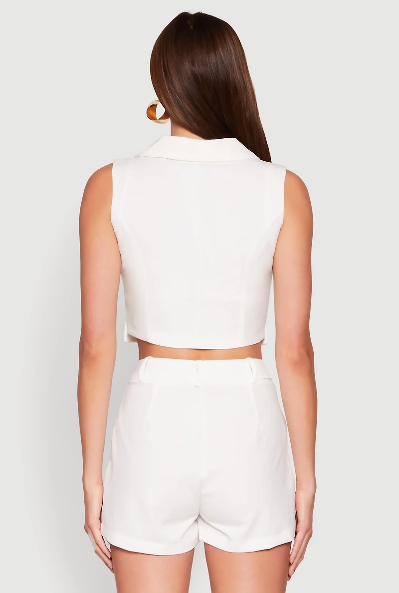 Cropped Blazer Vest