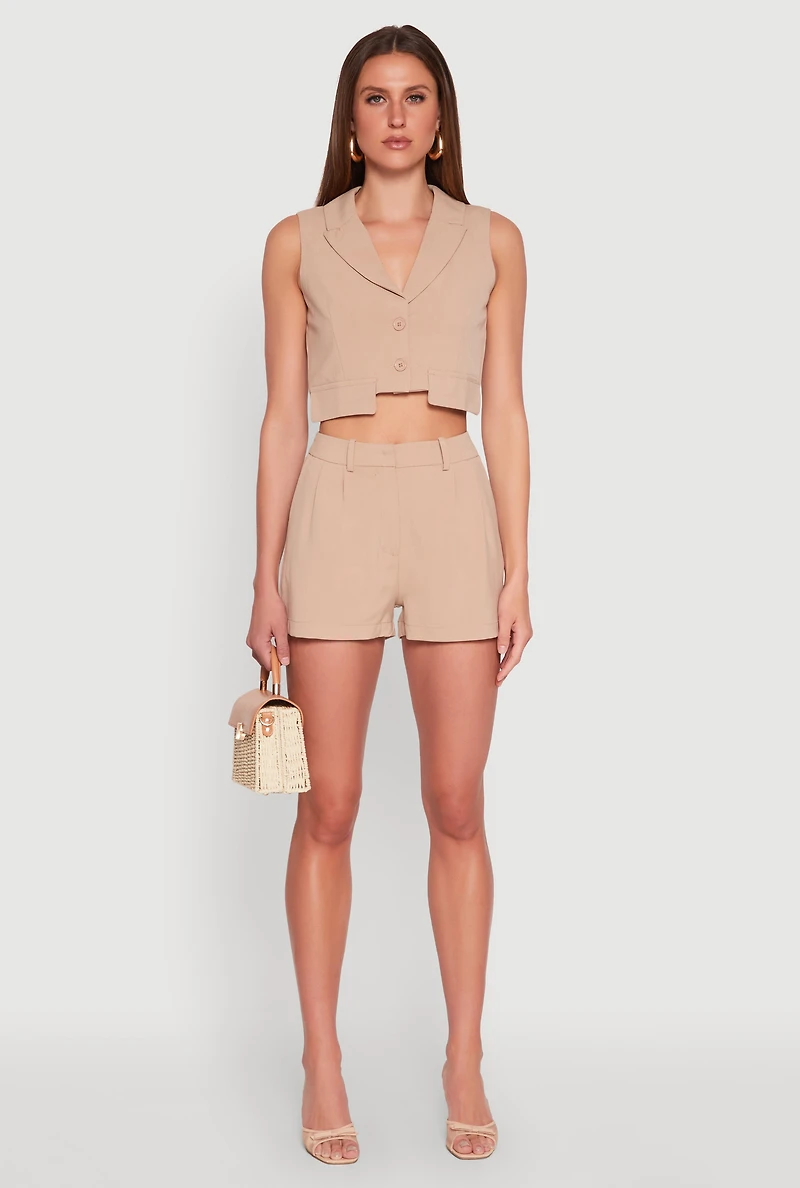 Womens Cropped Blazer Vest,