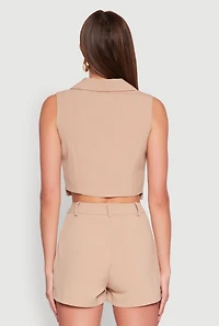Womens Cropped Blazer Vest,