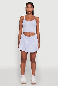 Womens Trendy Acid Wash V Neck Cropped Cami,