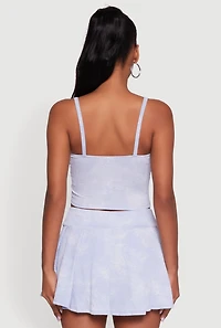 Womens Trendy Acid Wash V Neck Cropped Cami,
