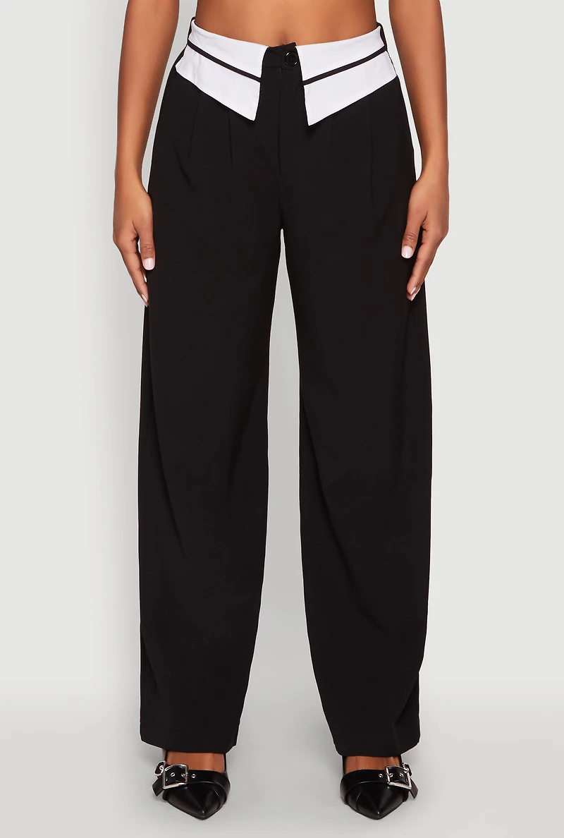 Womens Fold Over Trousers,