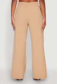 Womens Fold Over Trousers, Khaki, Size M