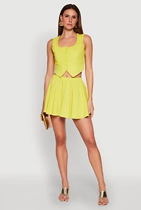 Womens Cropped Square Neck Vest,