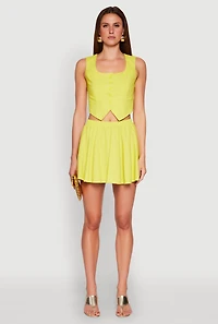 Womens Cropped Square Neck Vest,