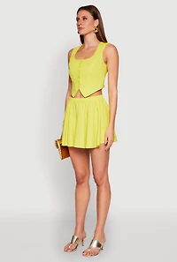 Womens Cropped Square Neck Vest,