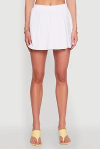 Womens Linen High Waisted Skirt, White, Size S